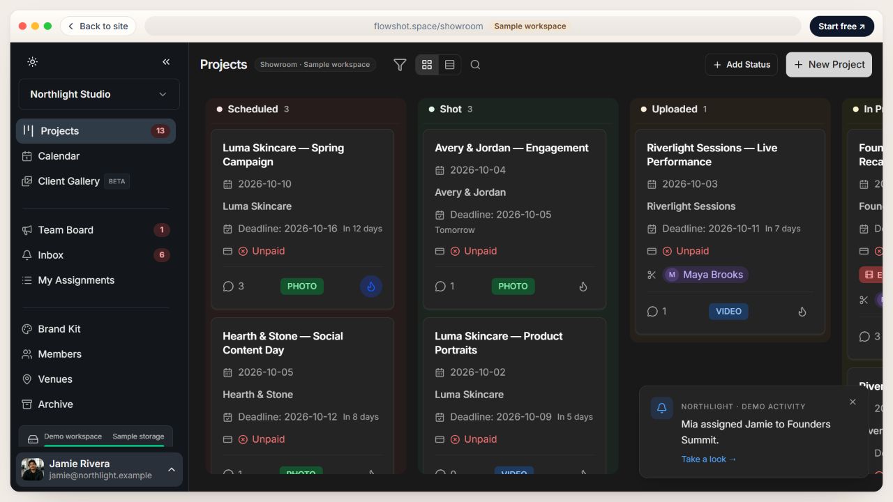 FlowShot — Project board